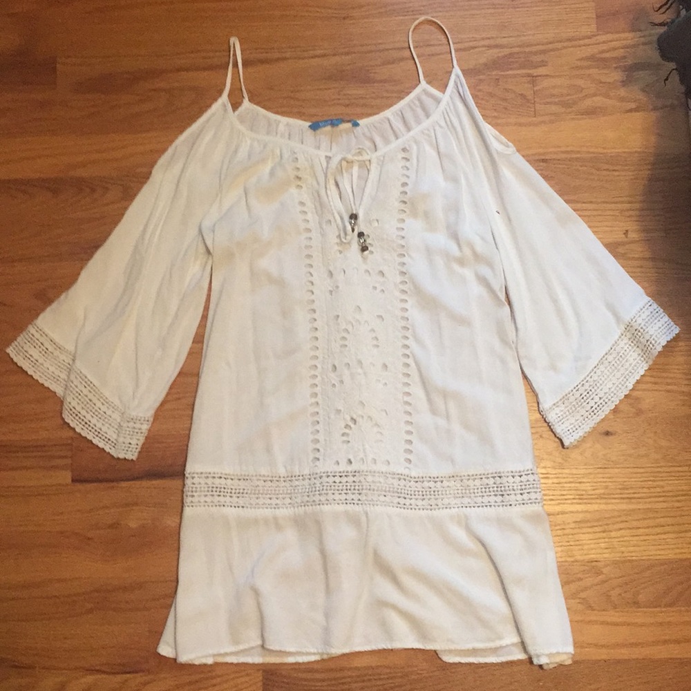 White swim cover up NWOT